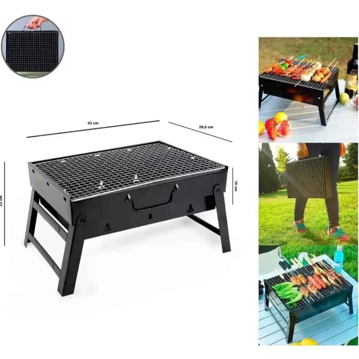 GENERICO - Mini Parrillera Portatil A Carbon Asados Mini Parrillera