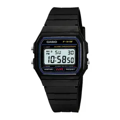 CASIO - Reloj F-91W-1HDG Resina Juvenil Negro