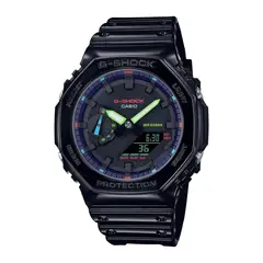 G-SHOCK - Reloj GA-2100RGB-1ADR Carbono/Resina Hombre Negro