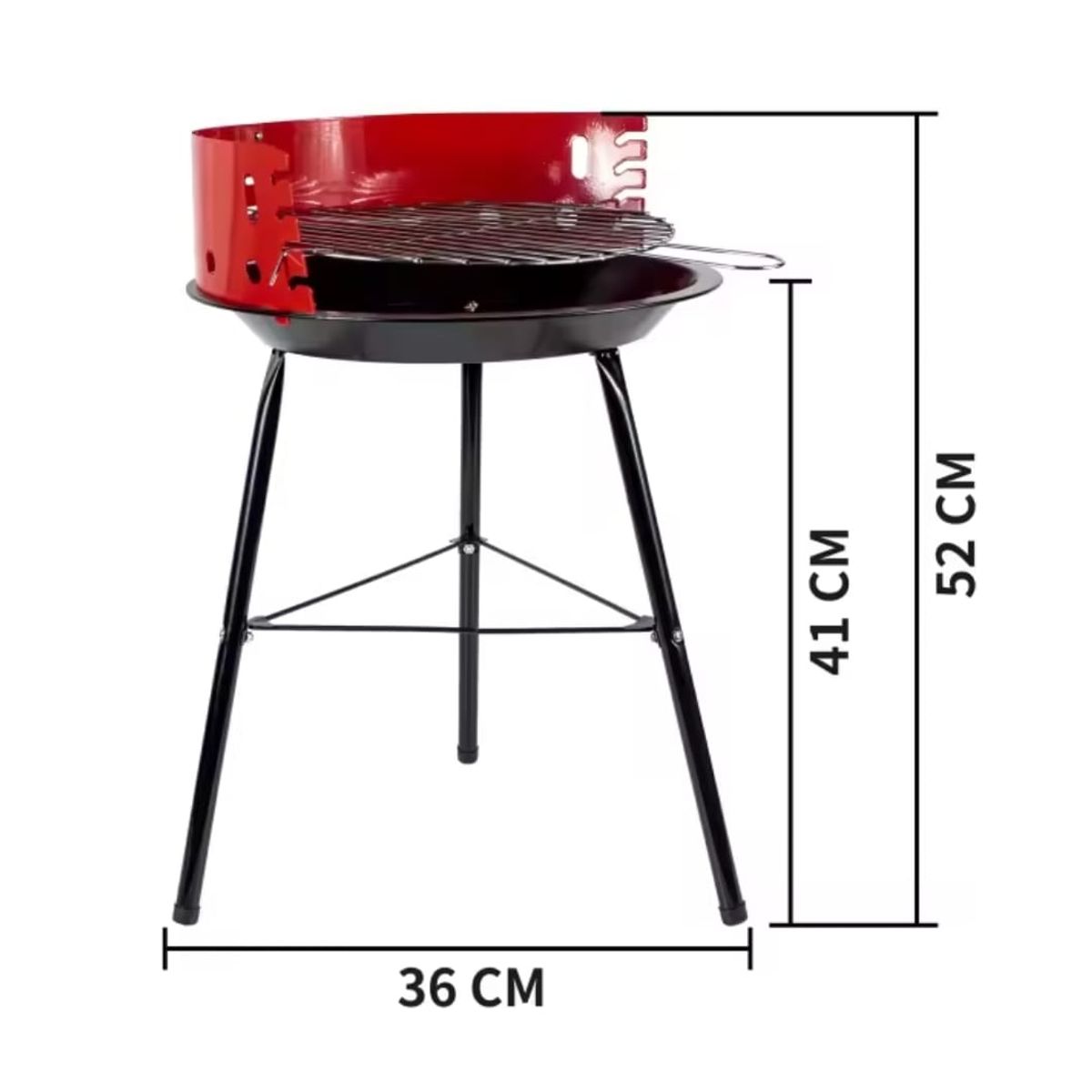 GENERICO - Parrilla A Carbón Redonda Portátil