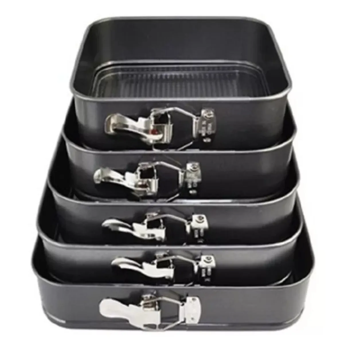 GENERICO - Set 5 Moldes Molde Cuadrado Antiadherente Torta Repostería