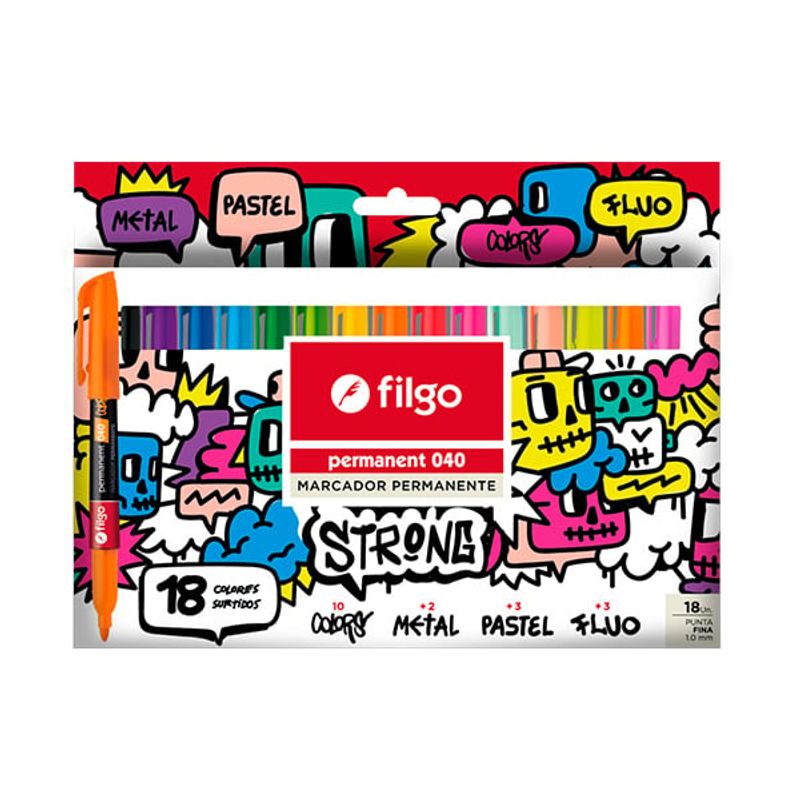 FILGO - Marcador Permanente 040 Strong! 18 colores!