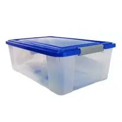 KENDY - Caja Organizadora Plástica 20 Lts Transparente Con Tapa