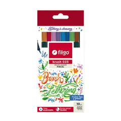 FILGO - Marcador Brush Pen 10 Colores Básicos