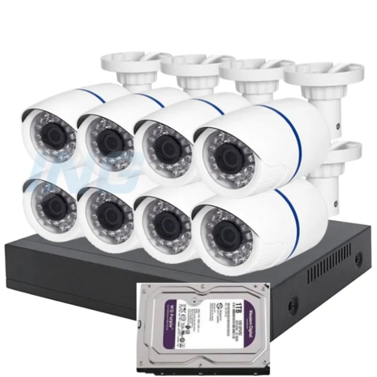 ARTIHOGAR - Kit Pro Cctv Pro 8 Cámaras Seguridad  2MP + Disco Duro  2 Terabyte  FULL HD