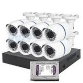 ARTIHOGAR - Kit Pro Cctv Pro 8 Cámaras Seguridad 2MP + Disco Duro 2 Terabyte FULL HD