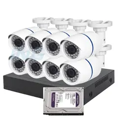 ARTIHOGAR - Kit Pro Cctv Pro 8 Cámaras Seguridad 2MP + Disco Duro 2 Terabyte FULL HD