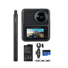 KANDAO - QooCam 3 360 cámara panorámica conjunto de motociclismo