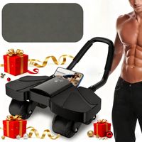 Rodillo Abdominal con Soporte para Codos y Colchoneta para Rodillas