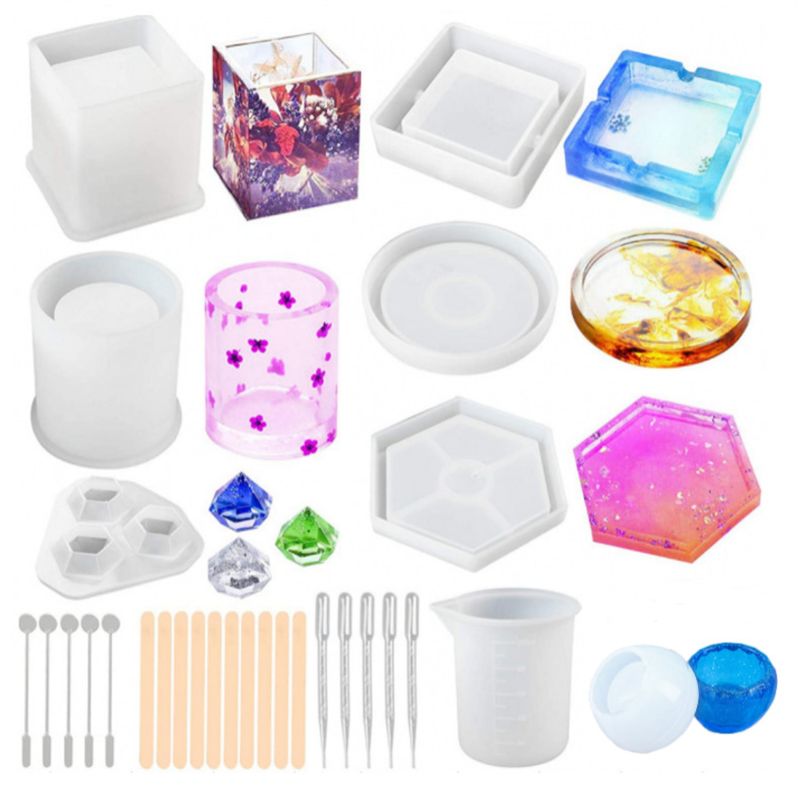MUNDO MAGIA - Set De 28 Pcs Molde De Silicona Surtidos Para Resina Epoxica