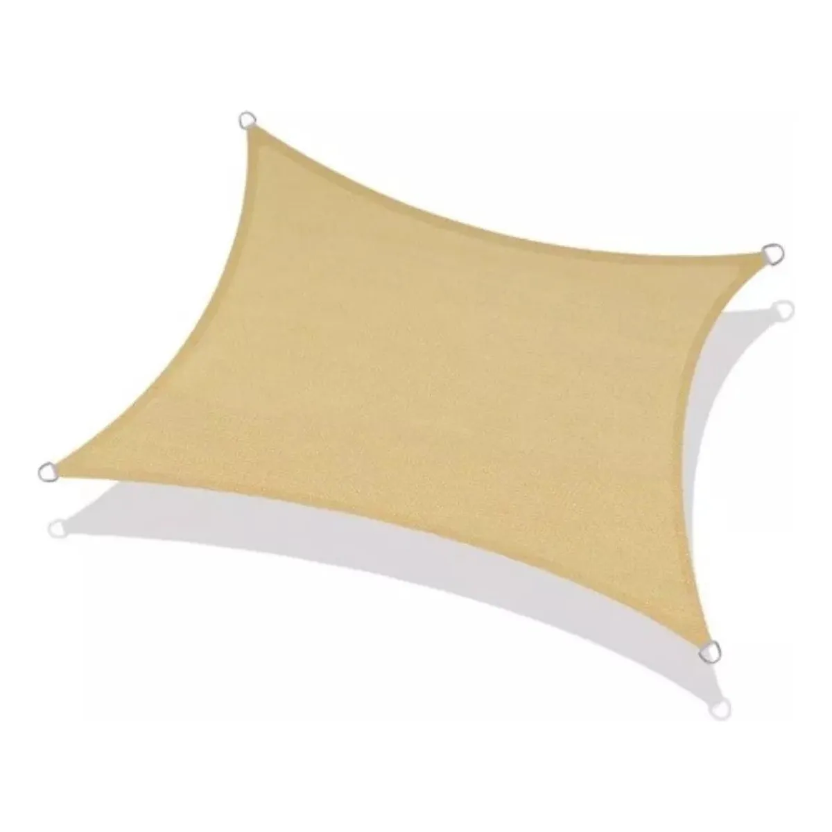MUNDO MAGIA - Malla Sombreadora Toldo Vela Rectangular 6x4 Hdpe Beige