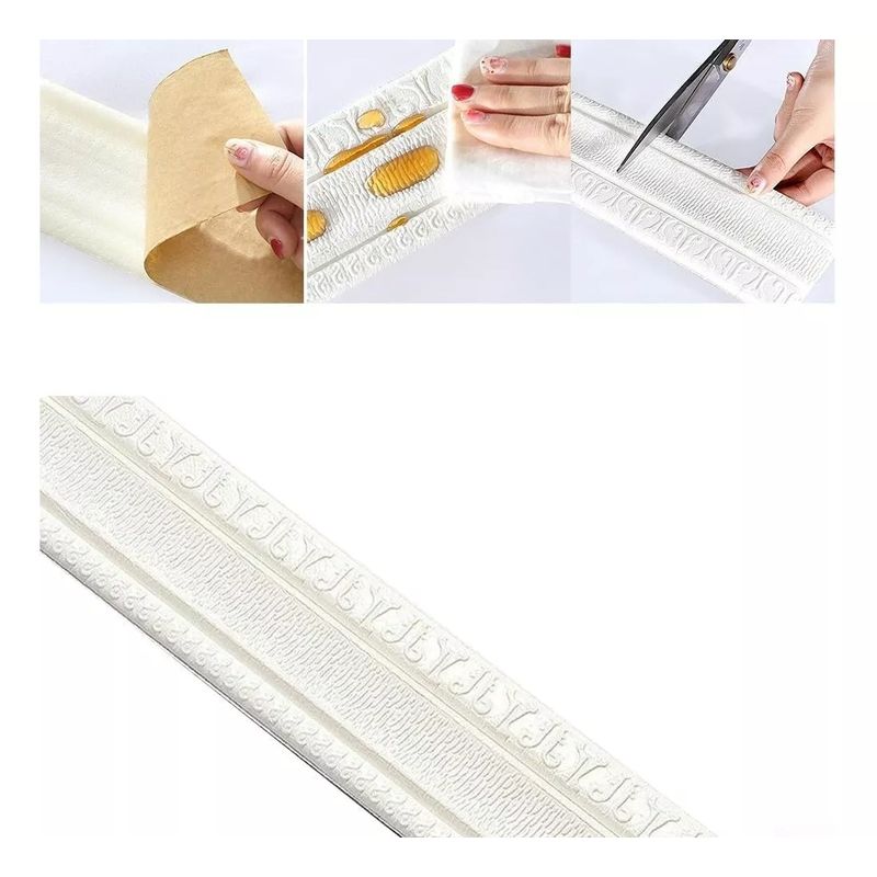 KUANGYE - 5 Rollos Guardapolvo Moldura, Cornisa O Zócalo Adhesivo