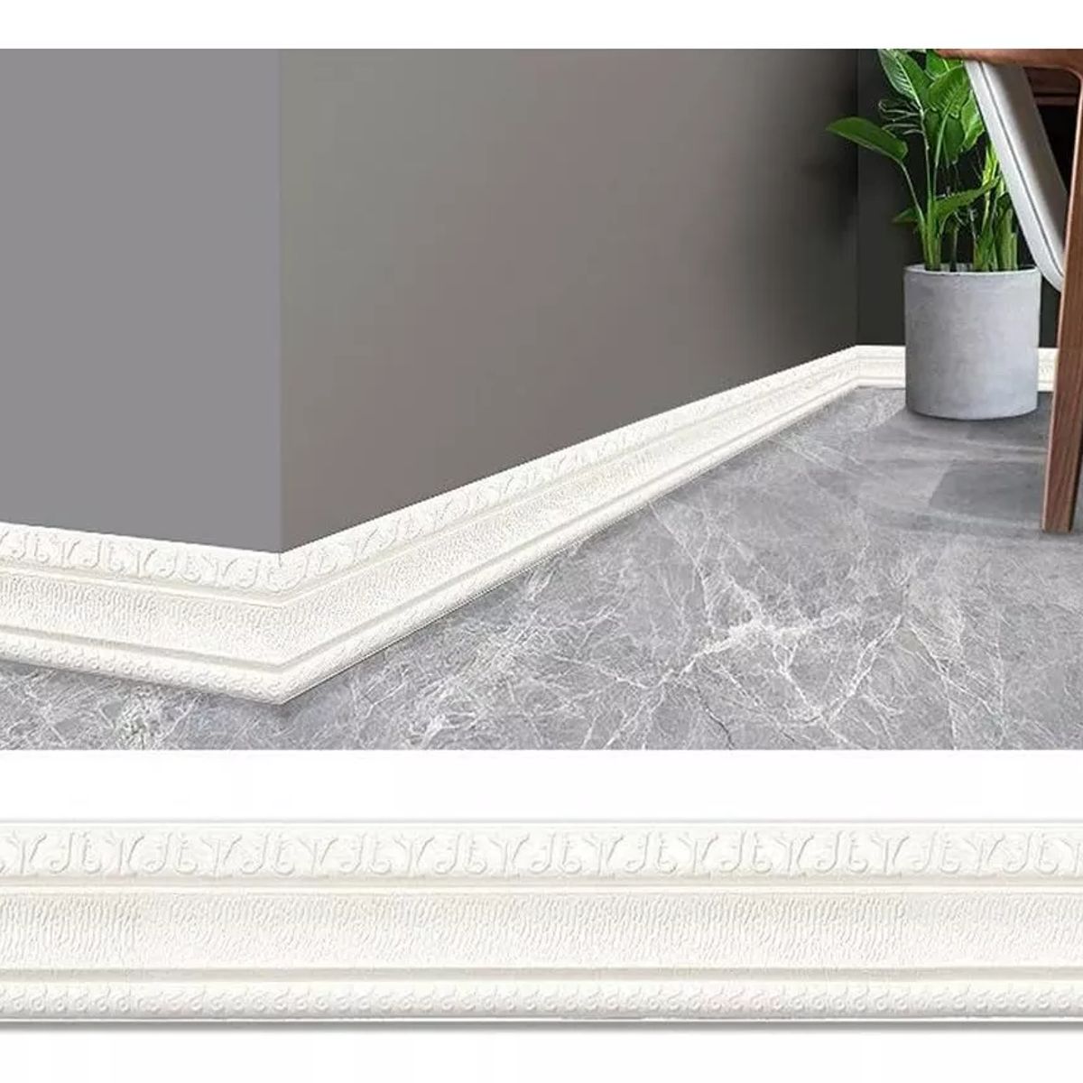 KUANGYE - 5 Rollos Guardapolvo Moldura, Cornisa O Zócalo Adhesivo