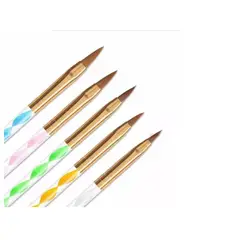 GENERICO - Kit 5 Pinceles Para Uñas Acrílico Manicure