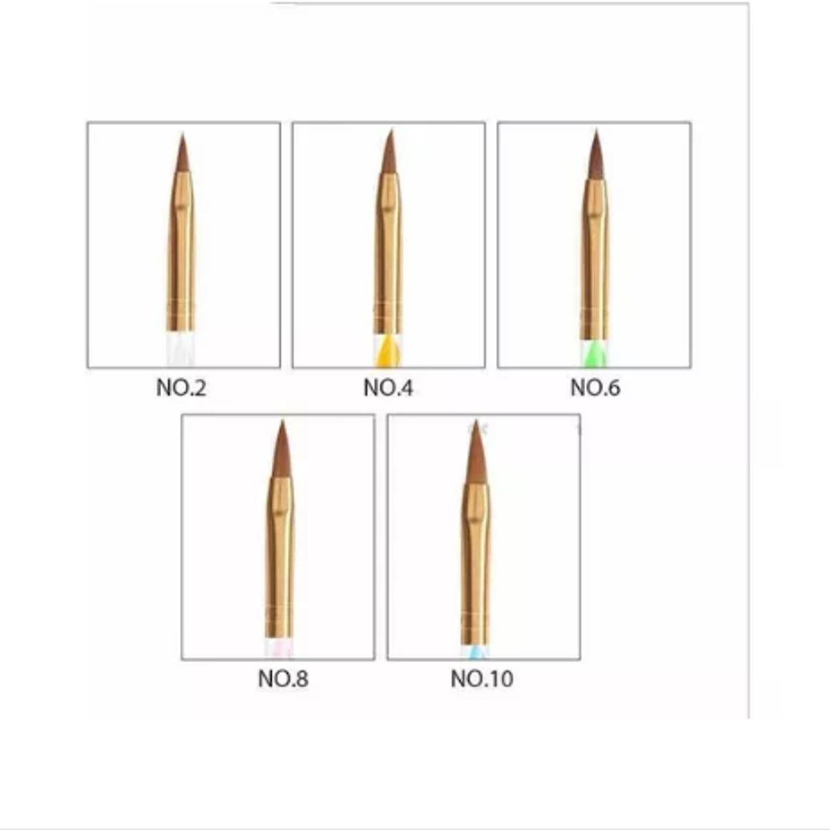 GENERICO - Kit 5 Pinceles Para Uñas Acrílico Manicure