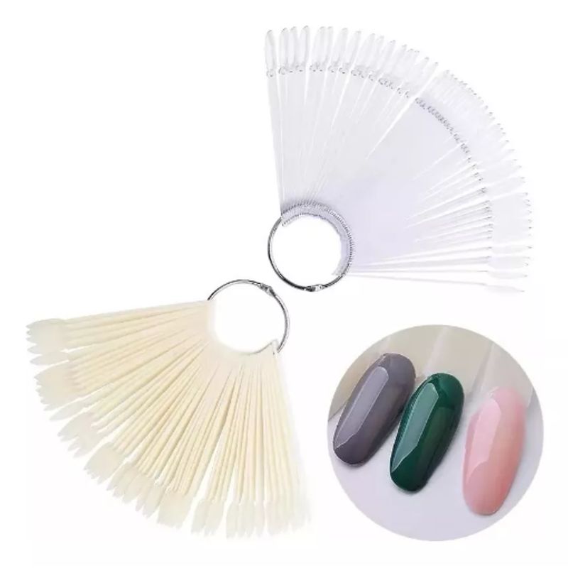 GENERICO - Muestrario De 50 Tips (uñas) Para Practicar Manicure HUESO