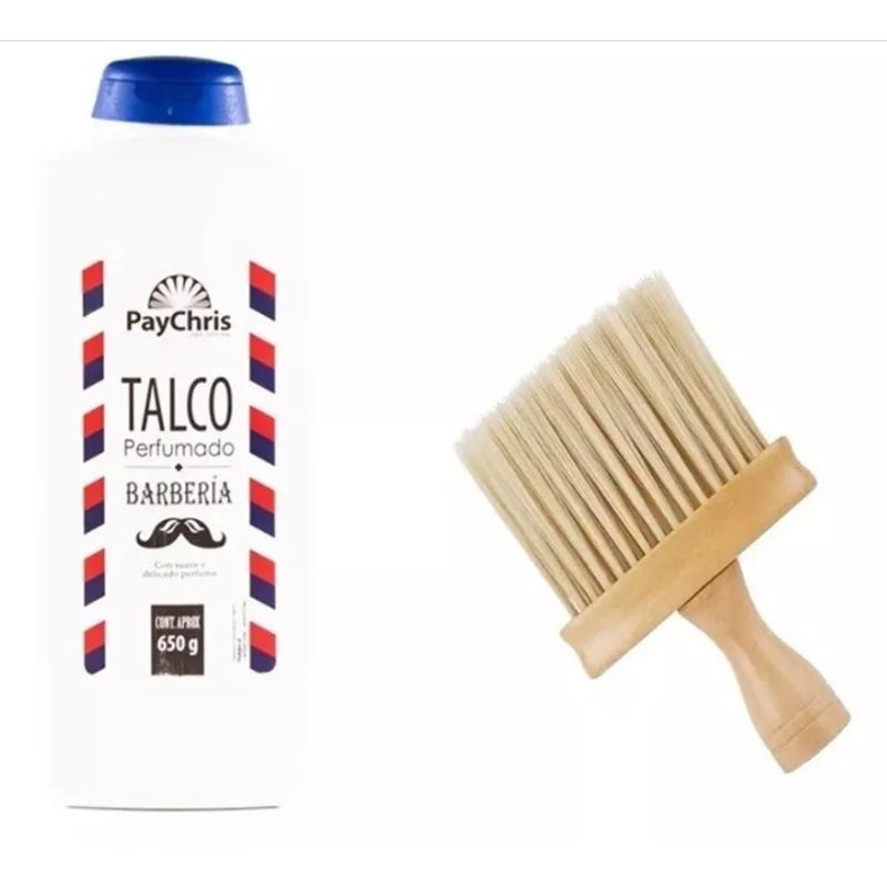 GENERICO - Talco Barbería +  Botapelo Madera Barberia Barba Peluqueria