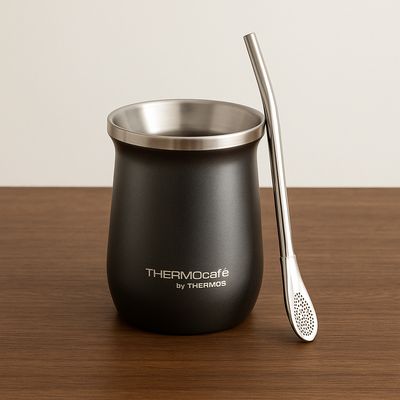 Imagen 2 del producto SET MATERO ACERO INOXIDABLE 260 ML C/BOMBILLA