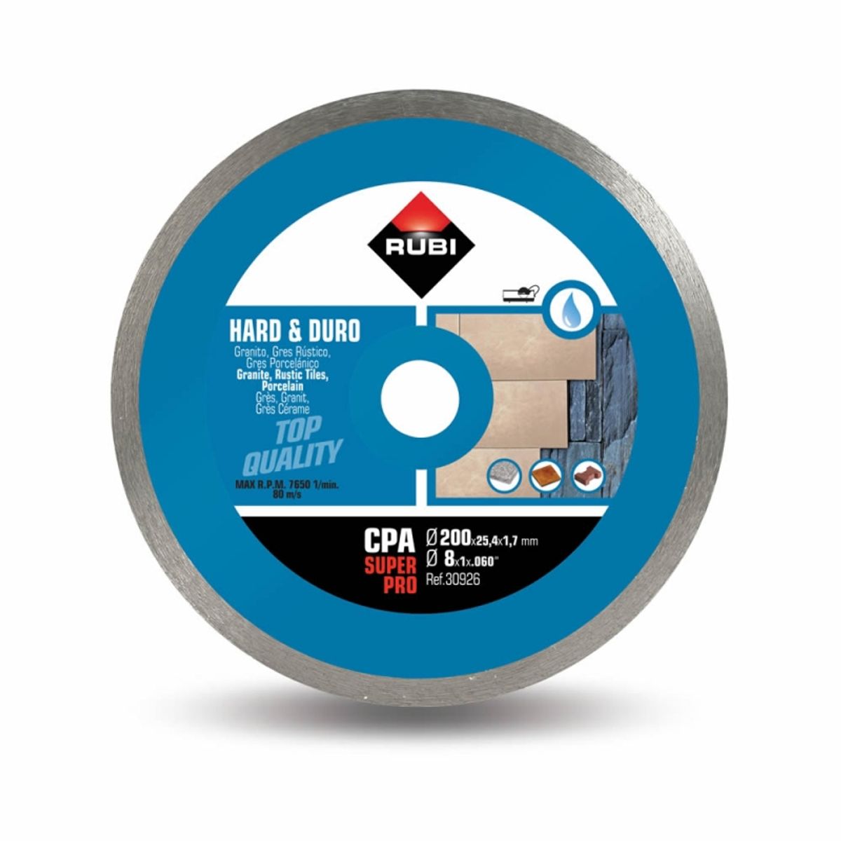 RUBI - Disco Diamante Cpa 200 Mm Superpro 30926  Mat. Duros
