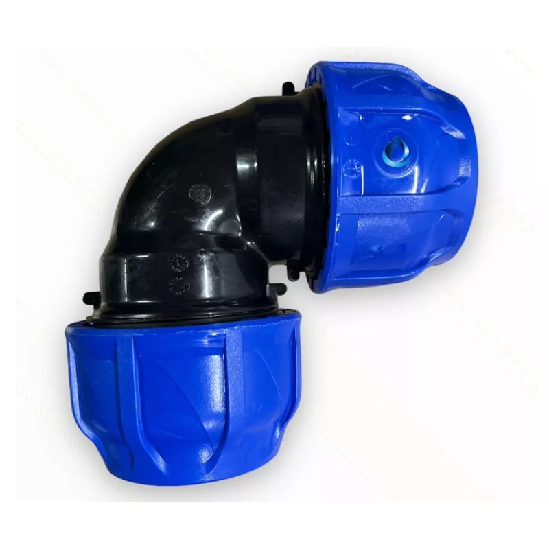 GENERICO - Codo Compresion Hdpe 90mm Plansa Polietileno Manguera