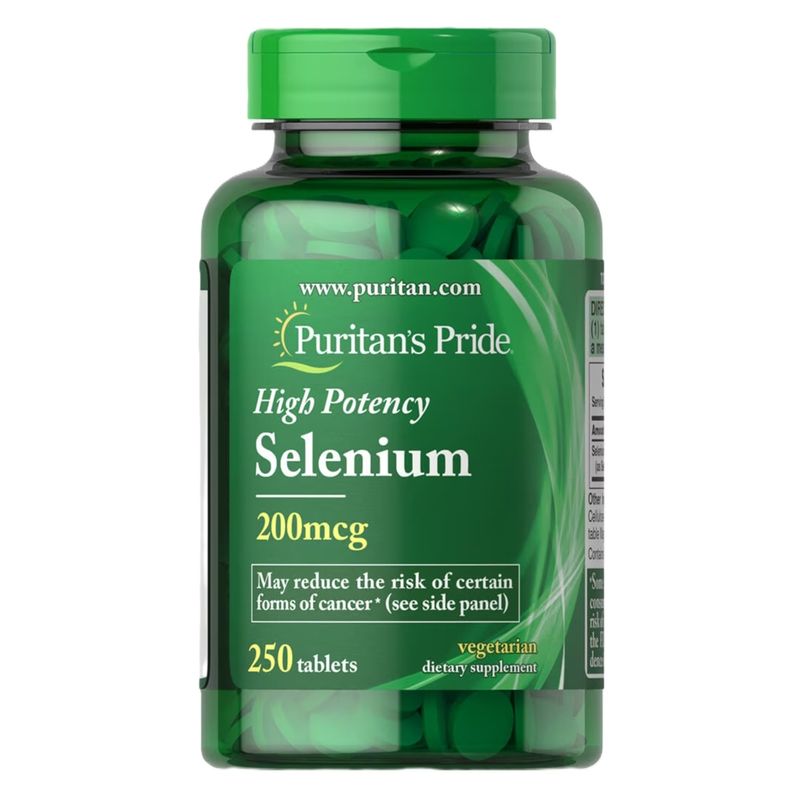 PURITANS PRIDE - Selenio 200mcg 250 Tabletas Vegana
