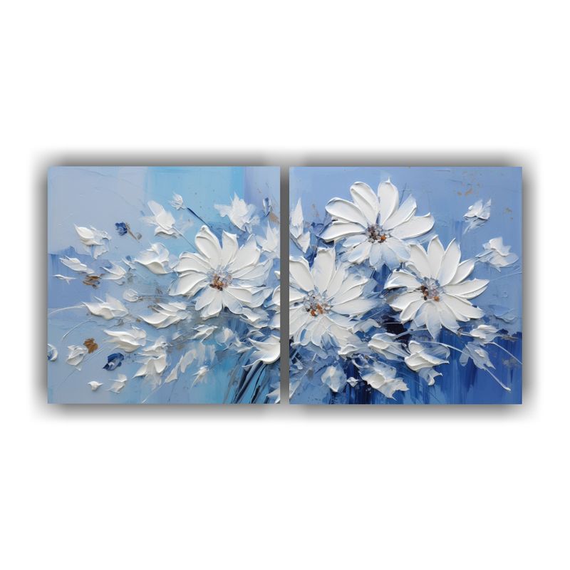 GENERICO - Set 2 Composiciones Colores Protagonismo A White AND Blue Co 160x80cm
