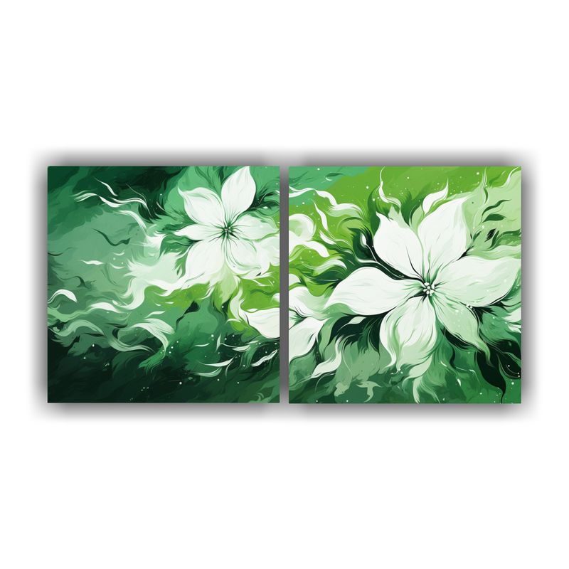 GENERICO - Lienzos De Tela Diseño Calidez Green AND White Colors Atmos 160x80cm