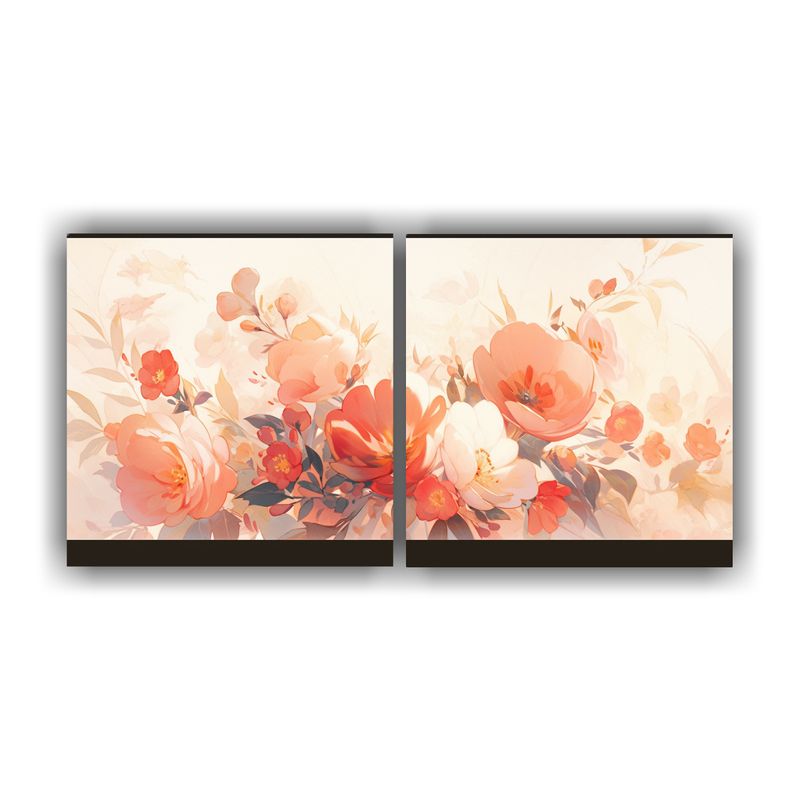 GENERICO - Conjunto 2 Lienzos De Tela Horizontal, Atmosfera Neonoir Ora 160x80cm
