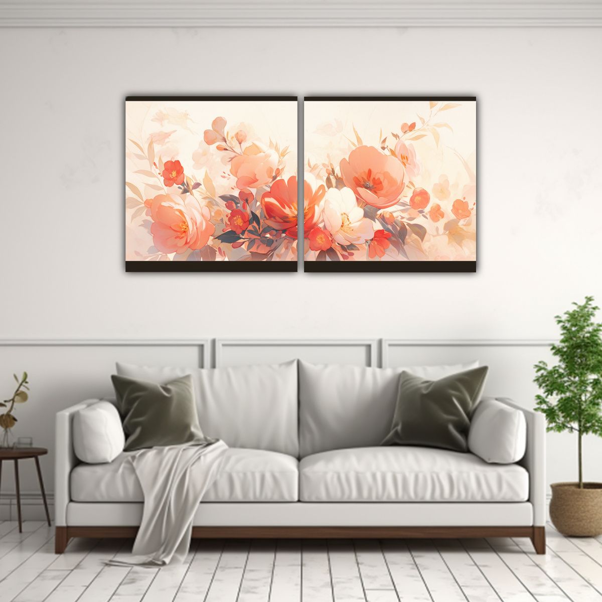 GENERICO - Conjunto 2 Lienzos De Tela Horizontal, Atmosfera Neonoir Ora 160x80cm