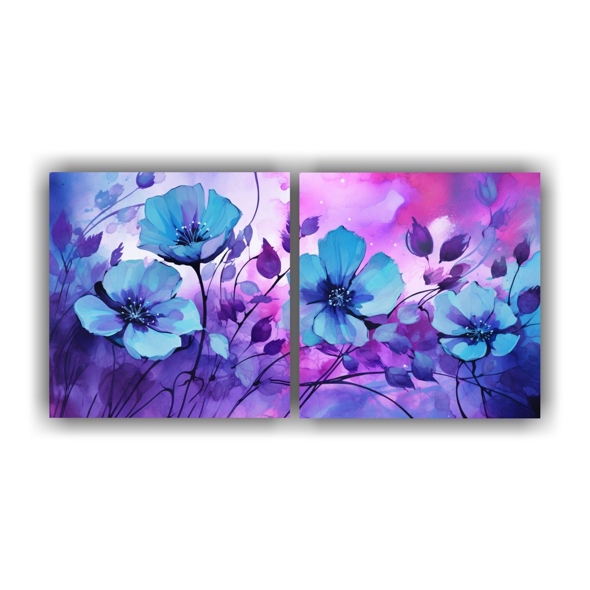 GENERICO - Lienzos De Tela Decorativo Minimalista En Tonos Púrpura Y A 160x80cm