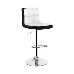 GLOBAL LATIN GROUP - Silla Piso Bar Taburete Con Respaldo Blanco y negro
