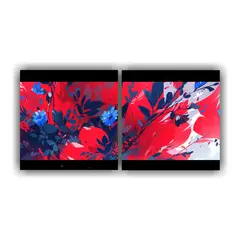 GENERICO - Pinturas Decorativas De Esquema De Colores Rojo Y Azul En Es 160x80cm