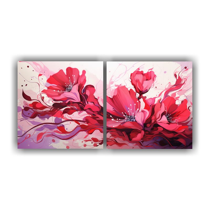 GENERICO - Fotografía Combinación De Colores Rojo Y Rosa En Ambiente  160x80cm