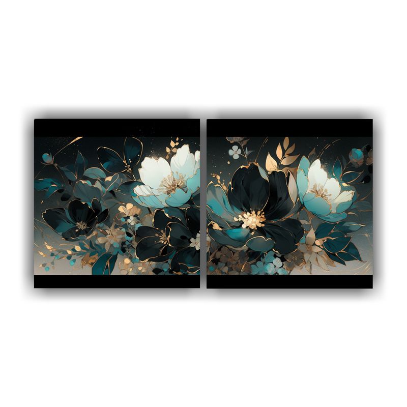 GENERICO - Cuadroes De Decoración En Estilo Neonoir Con Colores Turque 160x80cm