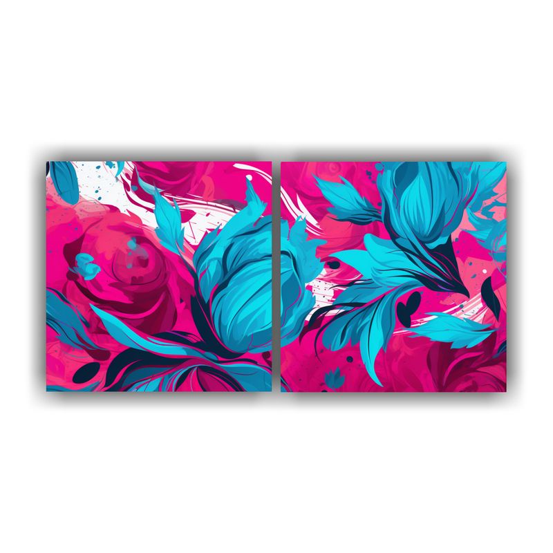 GENERICO - Conjunto De Cuadros Decorativos En Bastidor Impreso Turquesa 160x80cm