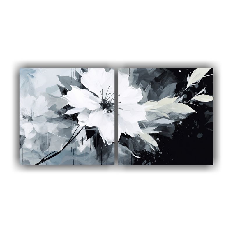 GENERICO - Cuadros De Tela En Blanco Y Negro Con Movimiento Para Sala E 160x80cm