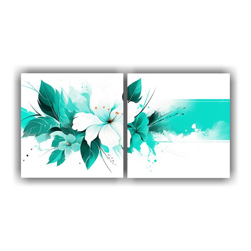 GENERICO - Set 2 Lienzos Tela Canvas Bonito Atmosfera Neonoir Blanco Y  160x80cm