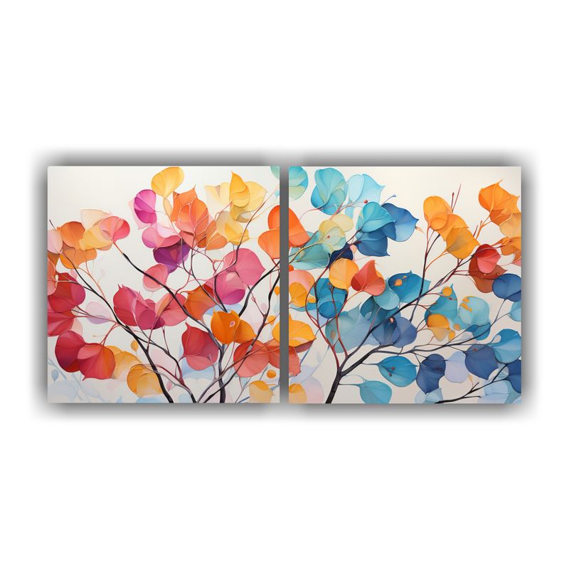 GENERICO - Lienzos Impreso Escenario Árbol Aspen Colores Vibrantes Pin 160x80cm