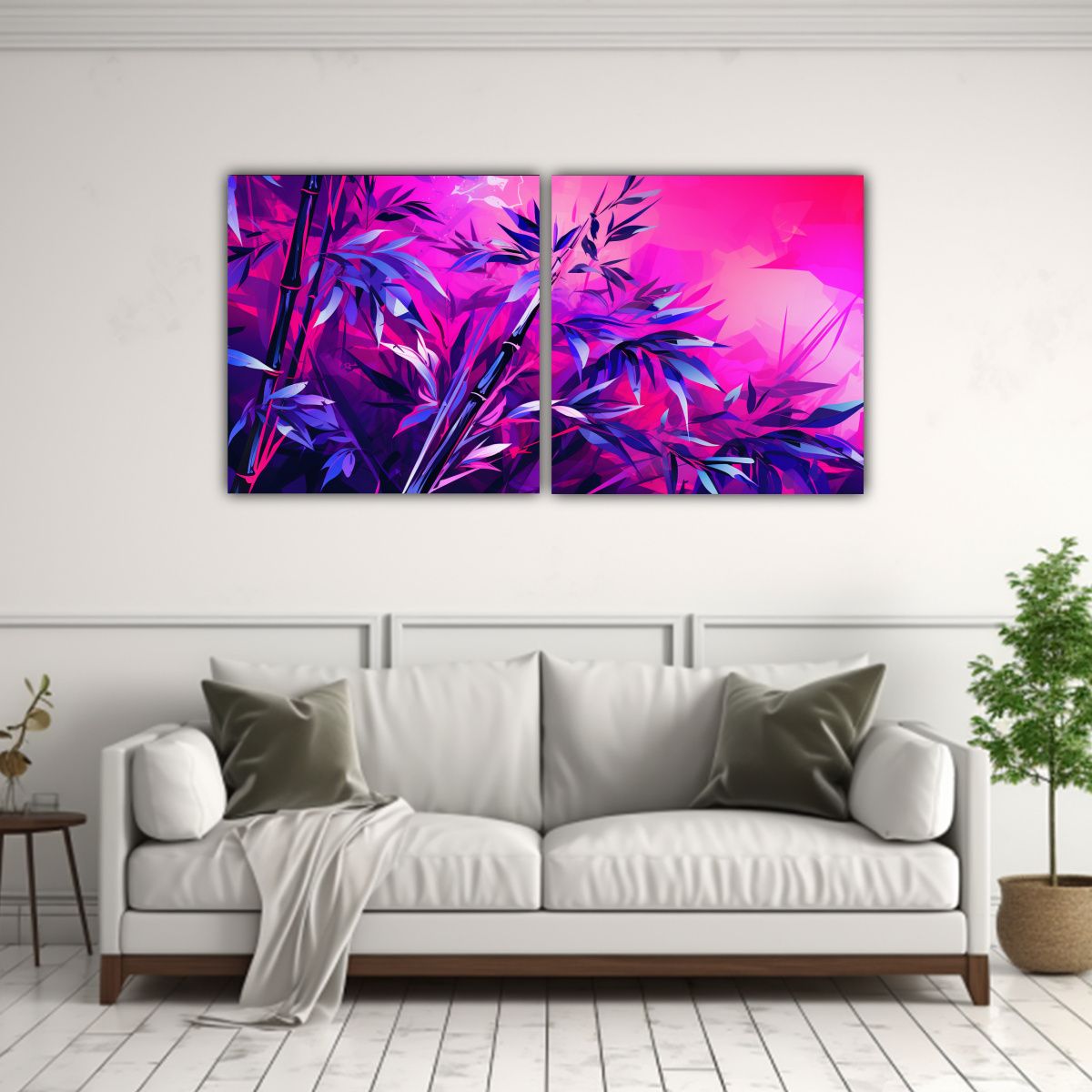 GENERICO - Conjunto 2 Lienzos Inspiradores De Tela En Gama De Colores P 160x80cm