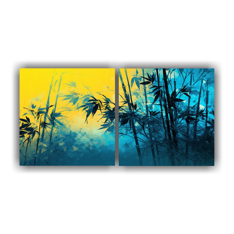 GENERICO - Pinturas Decorativas Tonos únicos De Bambú En Amarillo Y A 160x80cm