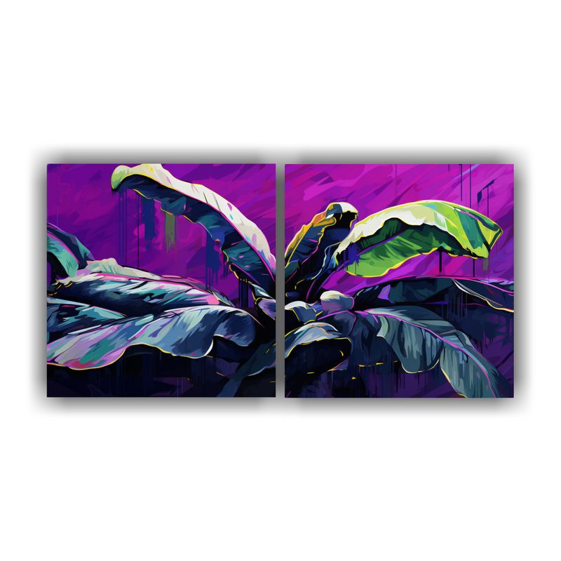 GENERICO - Artes De Pared Hermoso Para Oficina: Hojas De Banana En Tono 160x80cm