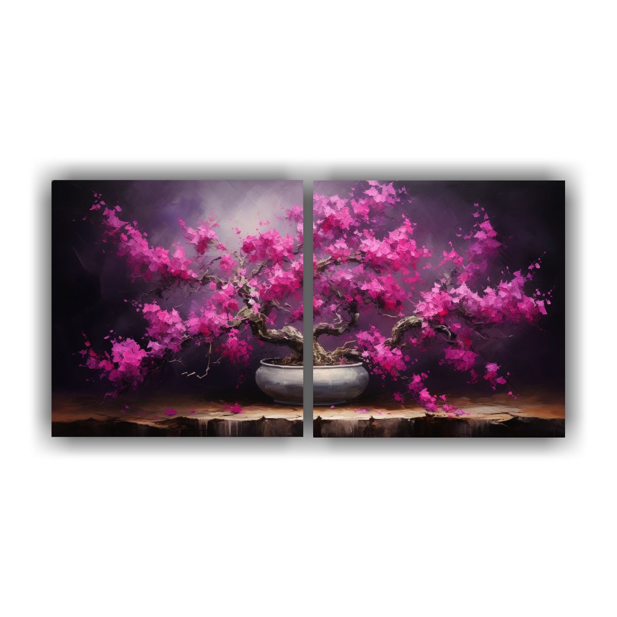 GENERICO - Pintura Abstracta Alta Calidad Bougainvillea Bonsai Fine Art 160x80cm