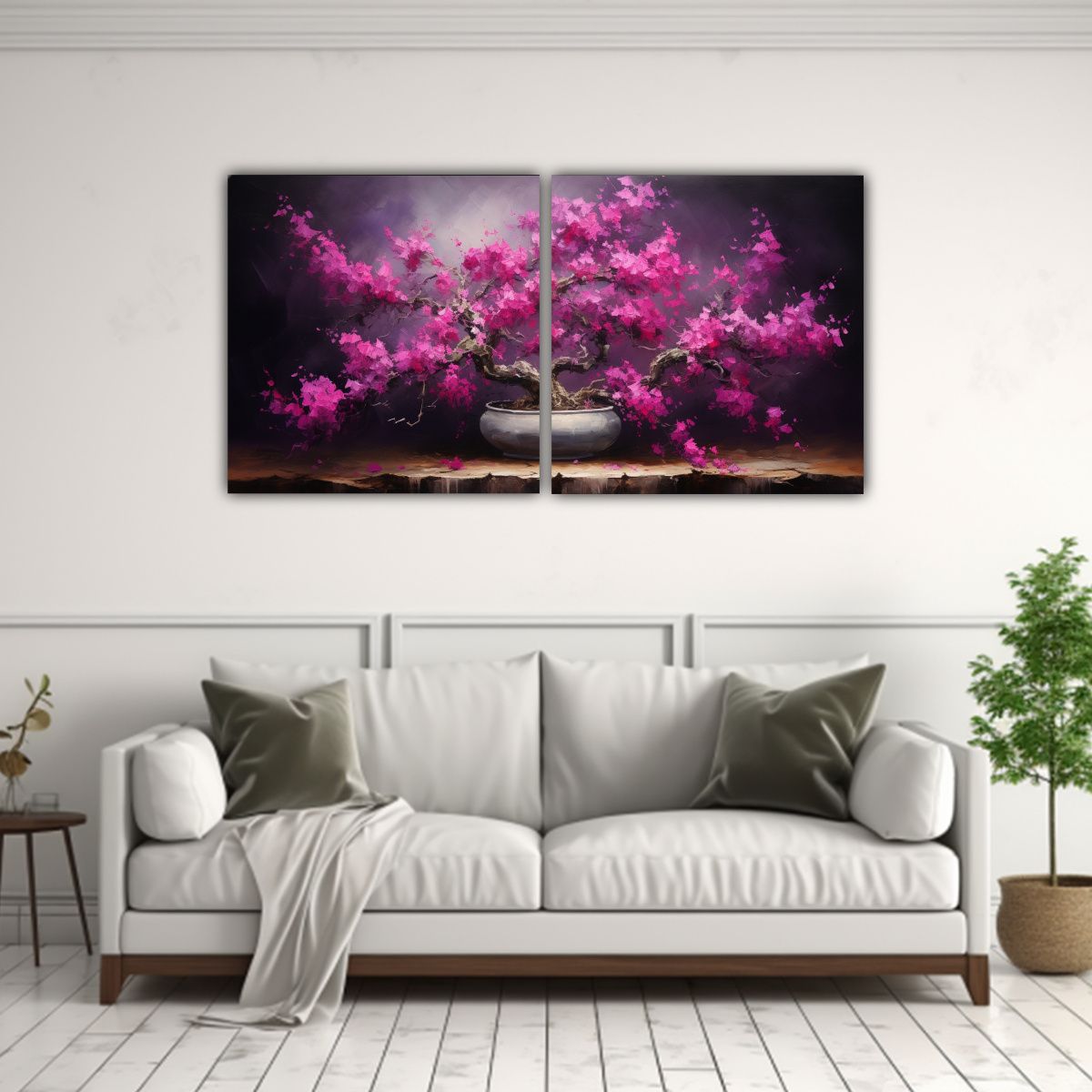 GENERICO - Pintura Abstracta Alta Calidad Bougainvillea Bonsai Fine Art 160x80cm