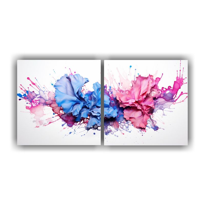 GENERICO - Conjunto De 2 Lienzos Cálidos Para Oficina Pinturas Abstrac 160x80cm