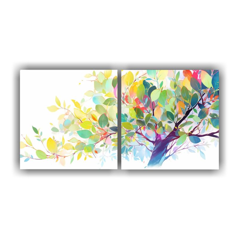 GENERICO - Pintura De Ambiente De Un Árbol De Eucalipto En Colores Del 140x70cm