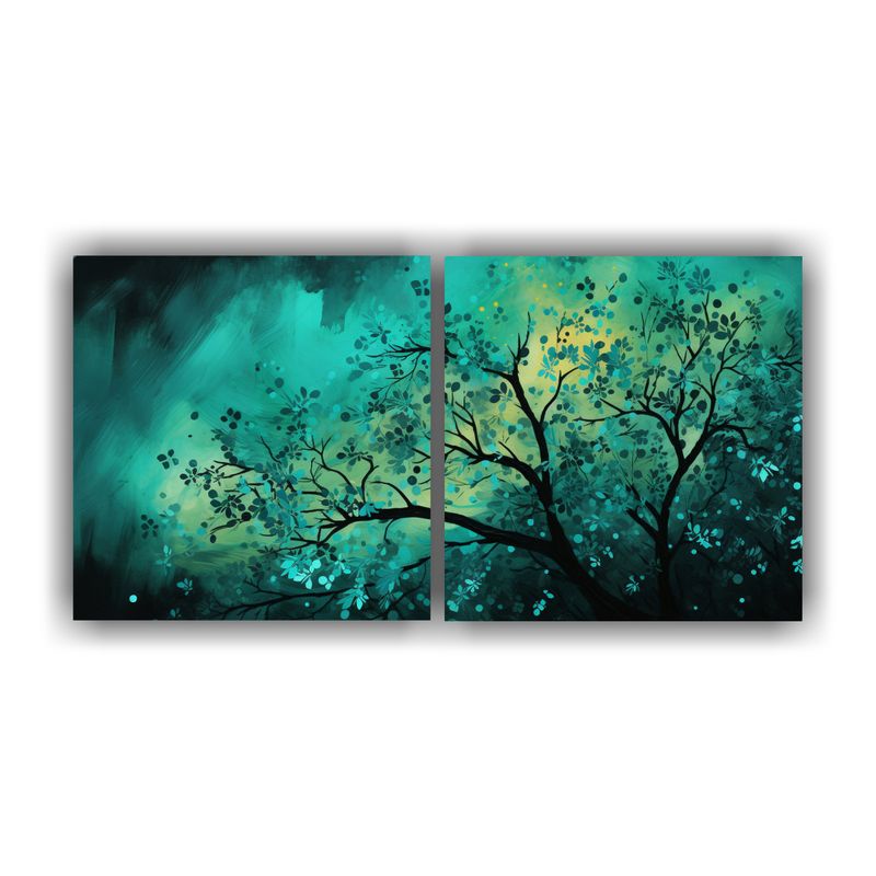 GENERICO - Cuadros De Comedor De Alta Calidad Con Bosque En Colores Ver 160x80cm