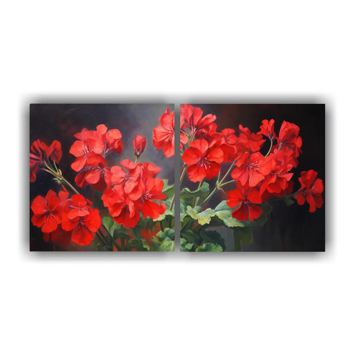 GENERICO - Pintura Abstracta De Geranios En Alto Detalle Con óleo Arte 160x80cm