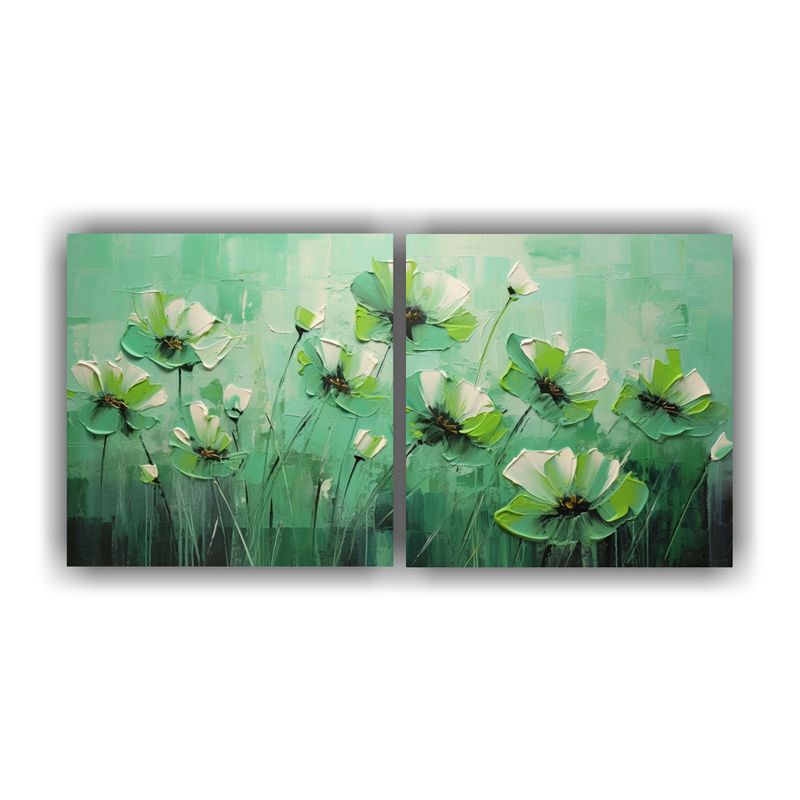 GENERICO - Cuadro De Flores En Lienzo Para Decoración De Sala En Color 160x80cm