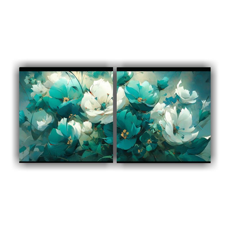 GENERICO - Set De 2 Artes Moderno Adorno De Una Pintura De Flores En Co 160x80cm