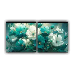 GENERICO - Set De 2 Artes Moderno Adorno De Una Pintura De Flores En Co 160x80cm